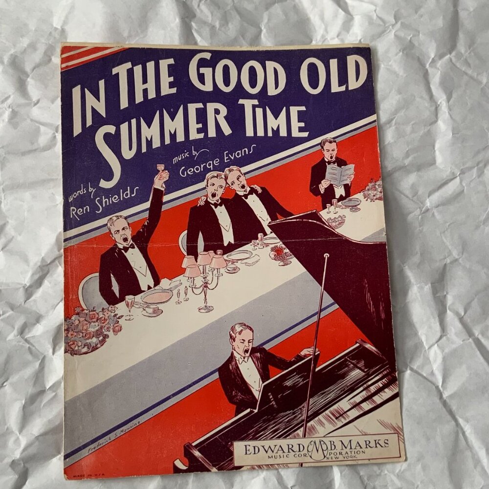 VINTAGE SHEET MUSIC - IN THE GOOD OLD SUMMERTIME - 1902
